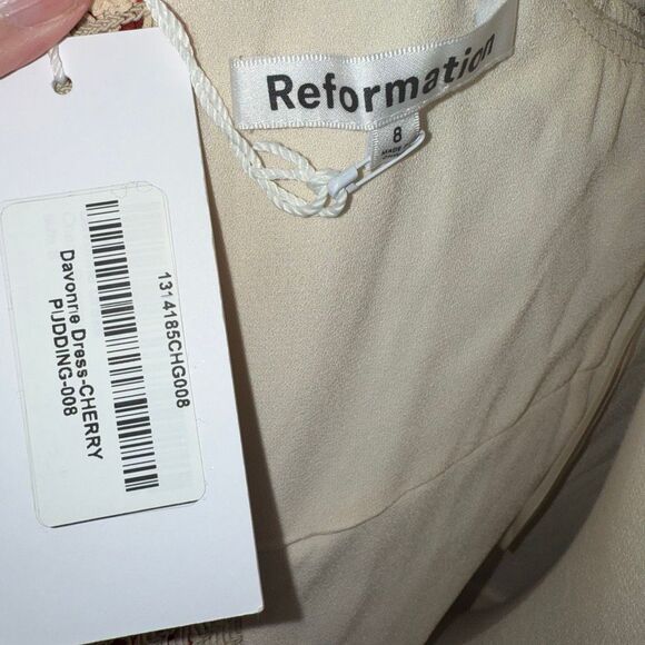 NWT Reformation x Anthropologie Womens Cherry Davonne Mini Dress Cream Sz 8 - Picture 13 of 16